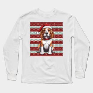 Funny Beagle Dog Christmas Ugly Long Sleeve T-Shirt